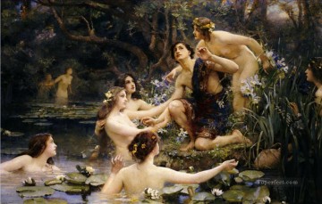 victoriana Pintura Art%c3%adstica - Hylas y las ninfas del agua Henrietta Rae pintora victoriana